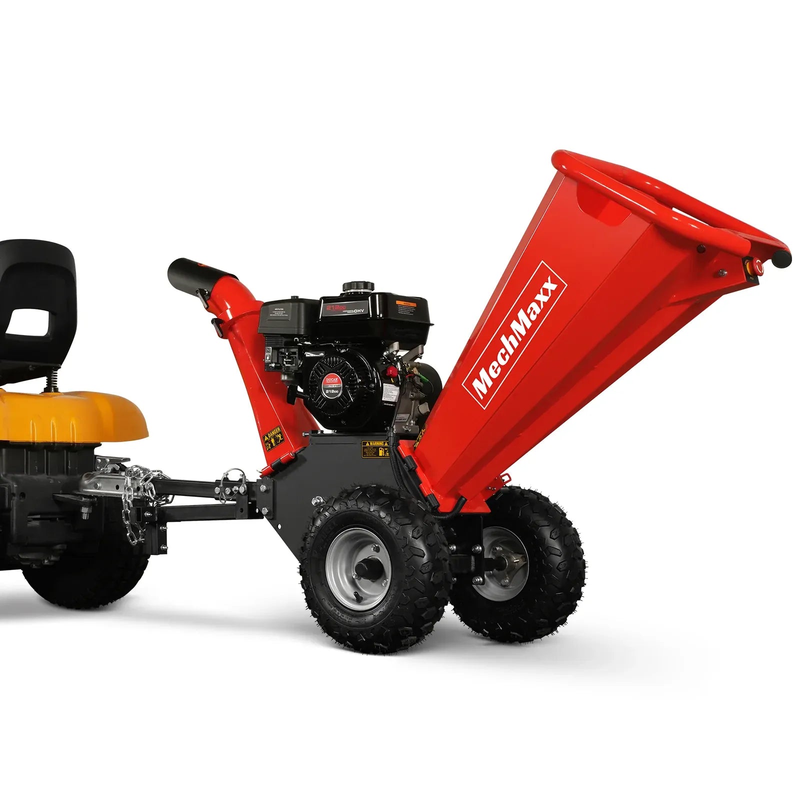 MechMaxx 4" 7HP 212cc DUCAR Gas Powered Wood Chipper with Tow Bar, Model GS650