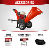 MechMaxx 4" HONDA GX200 Gas Powered Wood Chipper, Model GS650