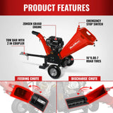MechMaxx 5" 15HP 459cc ZONSEN E-Start Gas Powered Wood Chipper, Model GS1500