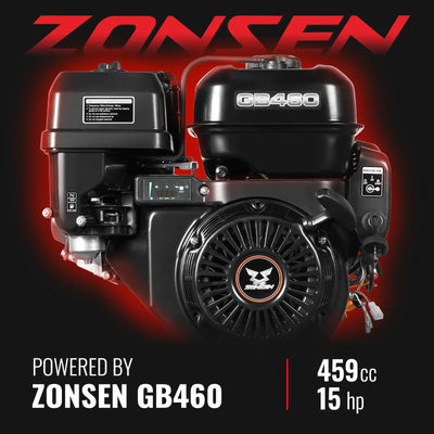 MechMaxx 5" 15HP 459cc ZONSEN E-Start Gas Powered Wood Chipper, Model GS1500