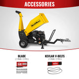 MechMaxx 5" 15HP 420cc DUCAR E-Start Drum Wood Chipper with Tow Bar, Model PGS1500
