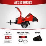 MechMaxx 7" 25HP 750cc ZONSEN Hydraulic Feed Wood Chipper, Model DCH7