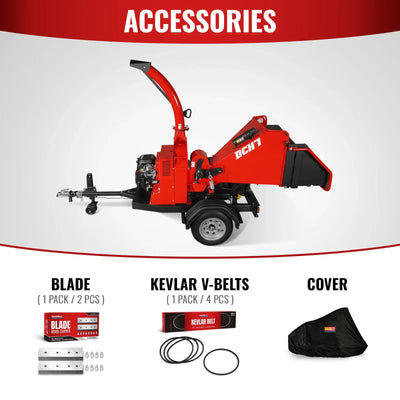 MechMaxx 7" 25HP 750cc ZONSEN Hydraulic Feed Wood Chipper, Model DCH7