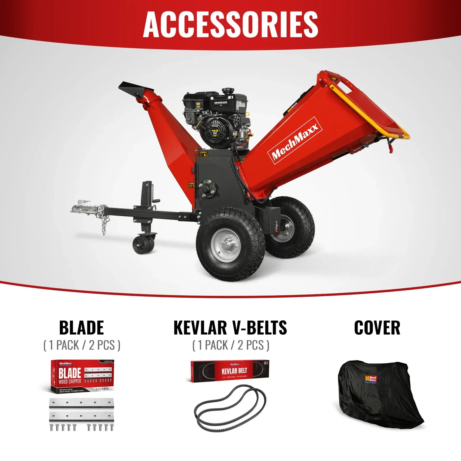 MechMaxx 6" 14HP 408cc VANGUARD E-Start Drum Wood Chipper, Model P4206