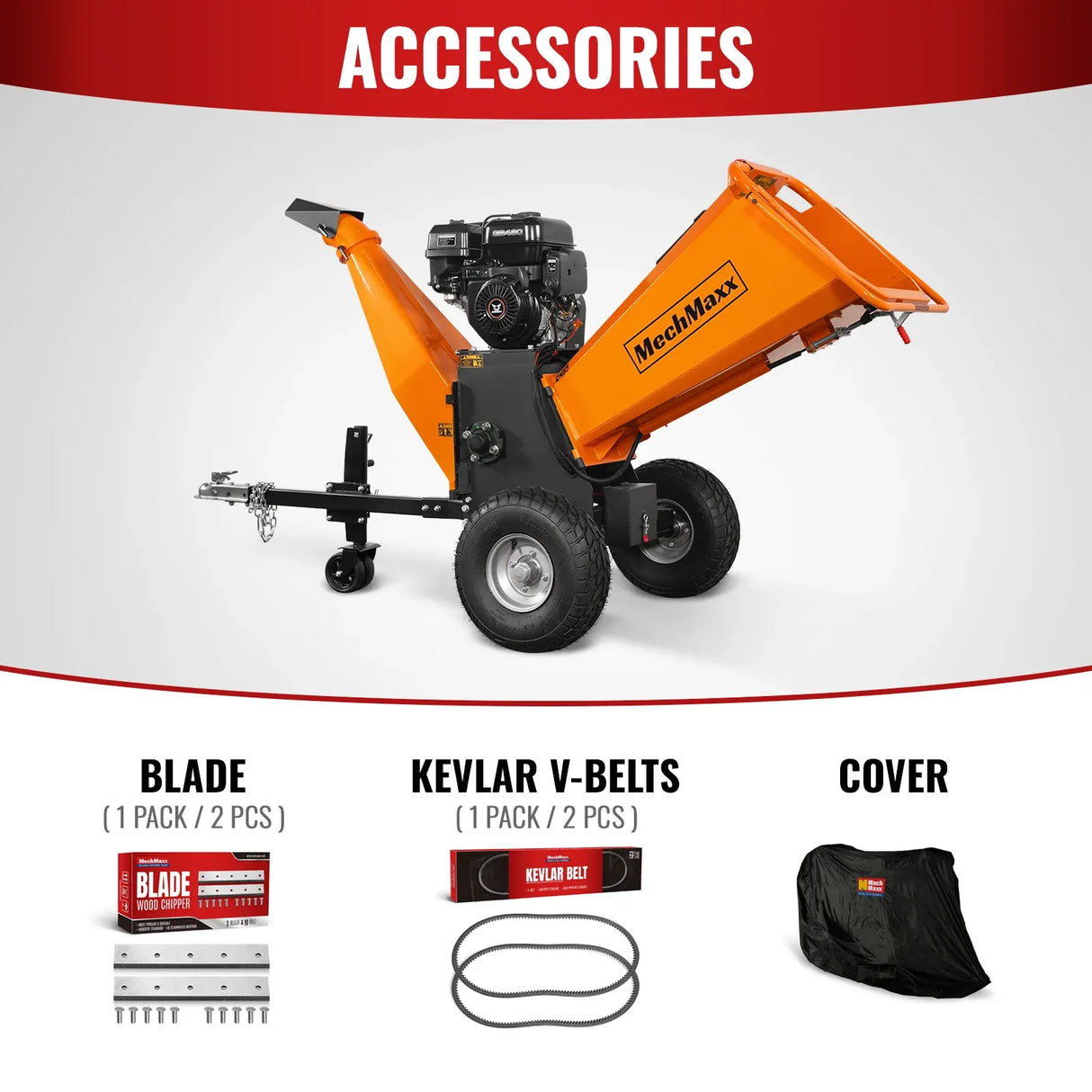 MechMaxx 6" 15HP 459cc ZONSEN E-Start Drum Wood Chipper, Model P4206