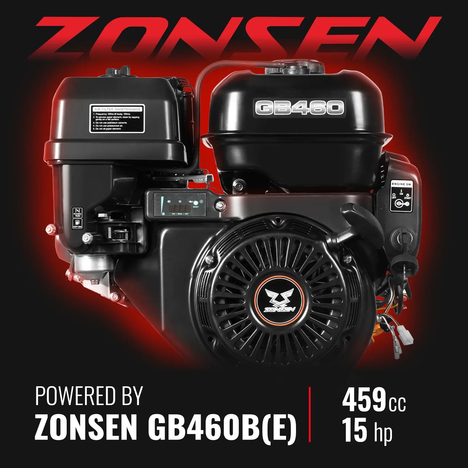 MechMaxx 6" 15HP 459cc ZONSEN E-Start Drum Wood Chipper, Model P4206