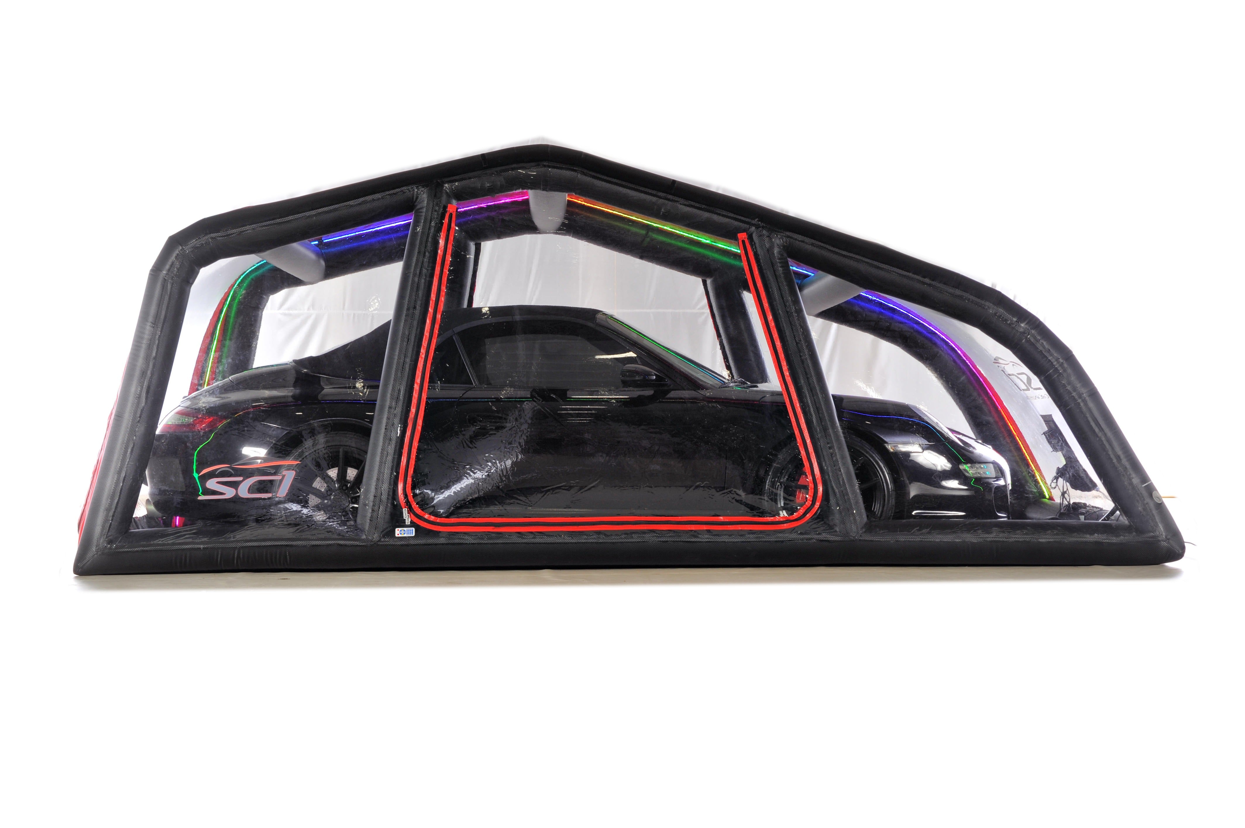 CarCapsule 18 ft SC1 Series ShowCase Indoor Capsule w/ Road Design Floor, IntelliCharger & LED Kit - CCSH18SC1