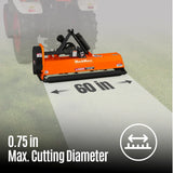 MechMaxx 60" Light Duty PTO Flail Mower, 3-Point Hitch, 15–35HP, Model EFS60