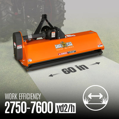MechMaxx 60" PTO Driven Flail Mower, 3-Point Hitch, 30–60HP, Model NAM60