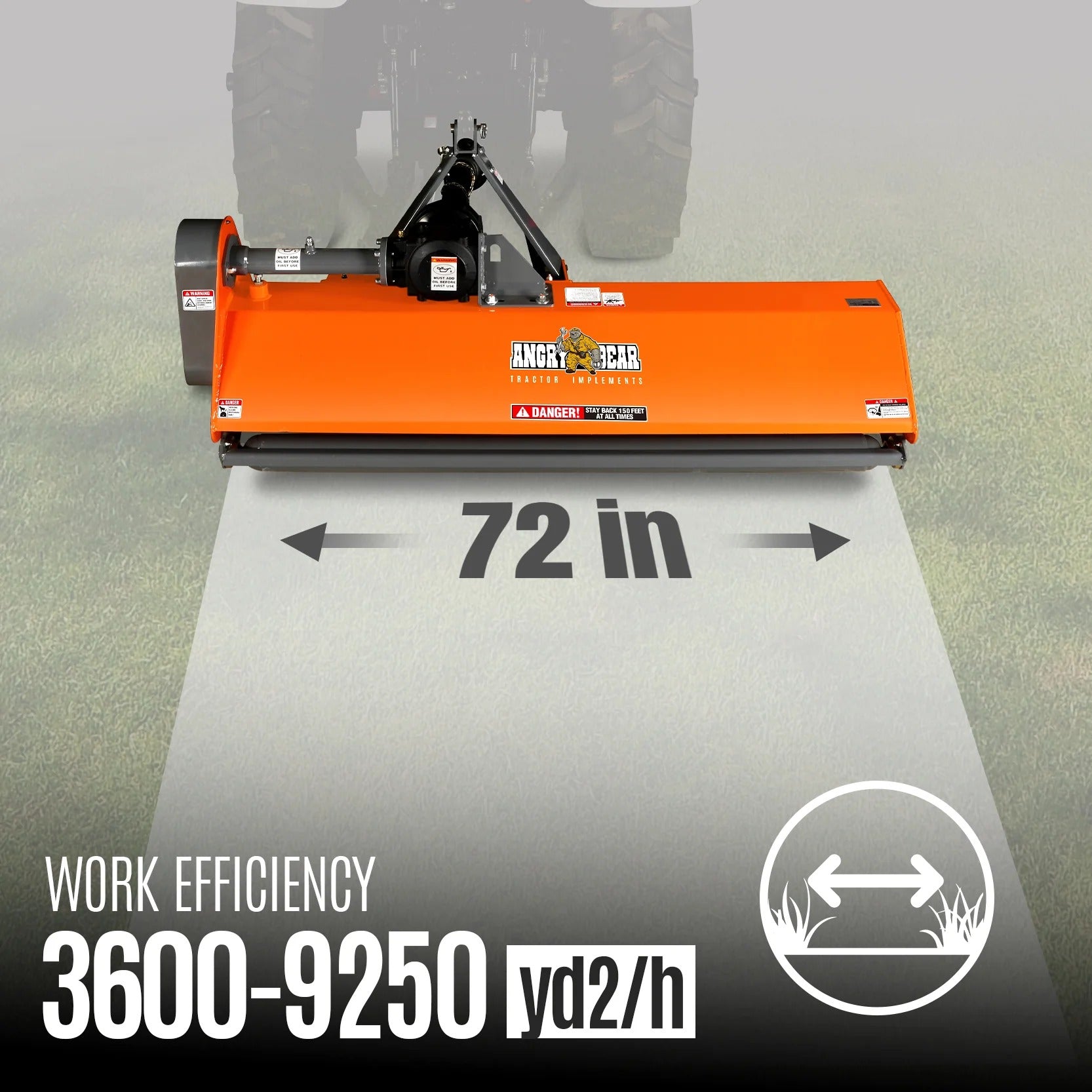 MechMaxx 72" PTO Driven Flail Mower, 3-Point Hitch, 45–85HP, Model NAM72