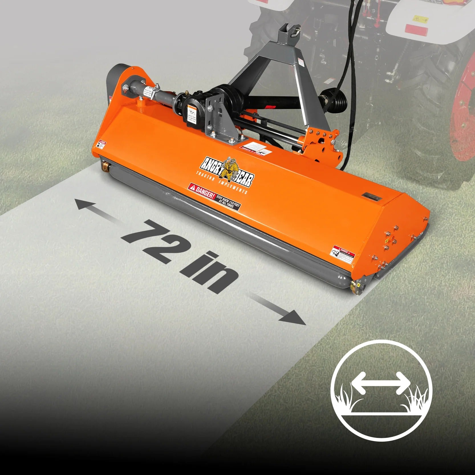 MechMaxx 72" PTO Flail Mower with Hydraulic Side Shift, 3-Point Hitch, 45–85HP, Model NAM72H