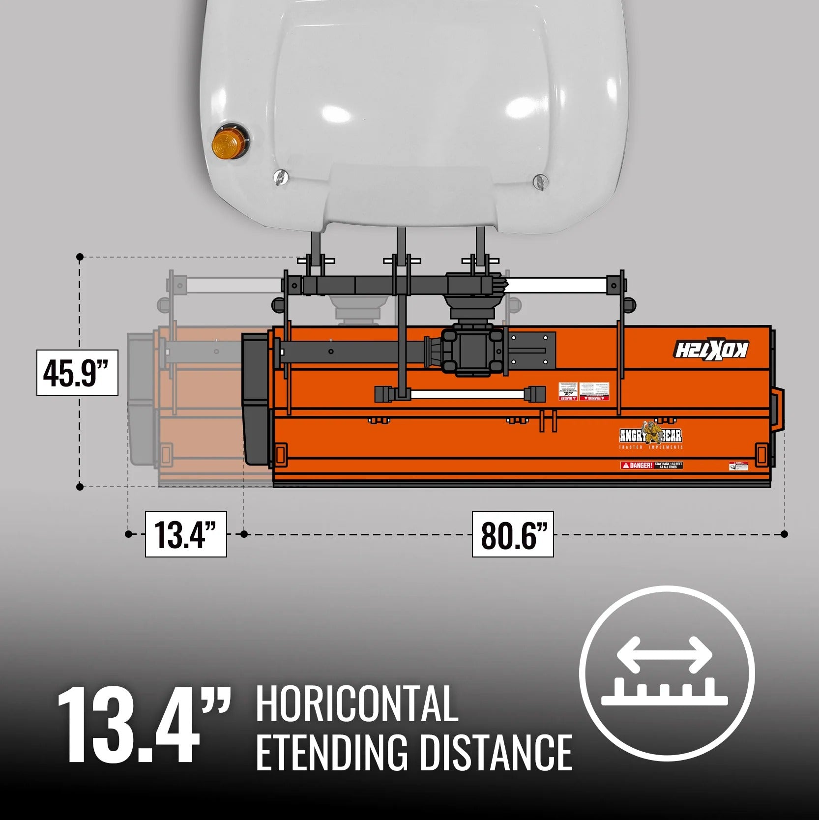 MechMaxx 72" Heavy Duty PTO Flail Mower with Hydraulic Side Shift, 3-Point Hitch, 50–75HP, Model KDK72H