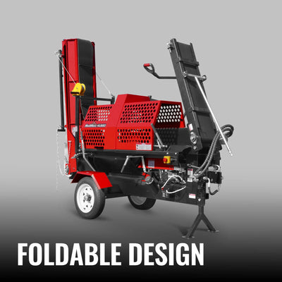 MechMaxx 20 Ton Log Splitter Processor with Conveyor and HONDA GX390 Engine, 24" x 15" Capacity with 18" Chainsaw, Model HLS20