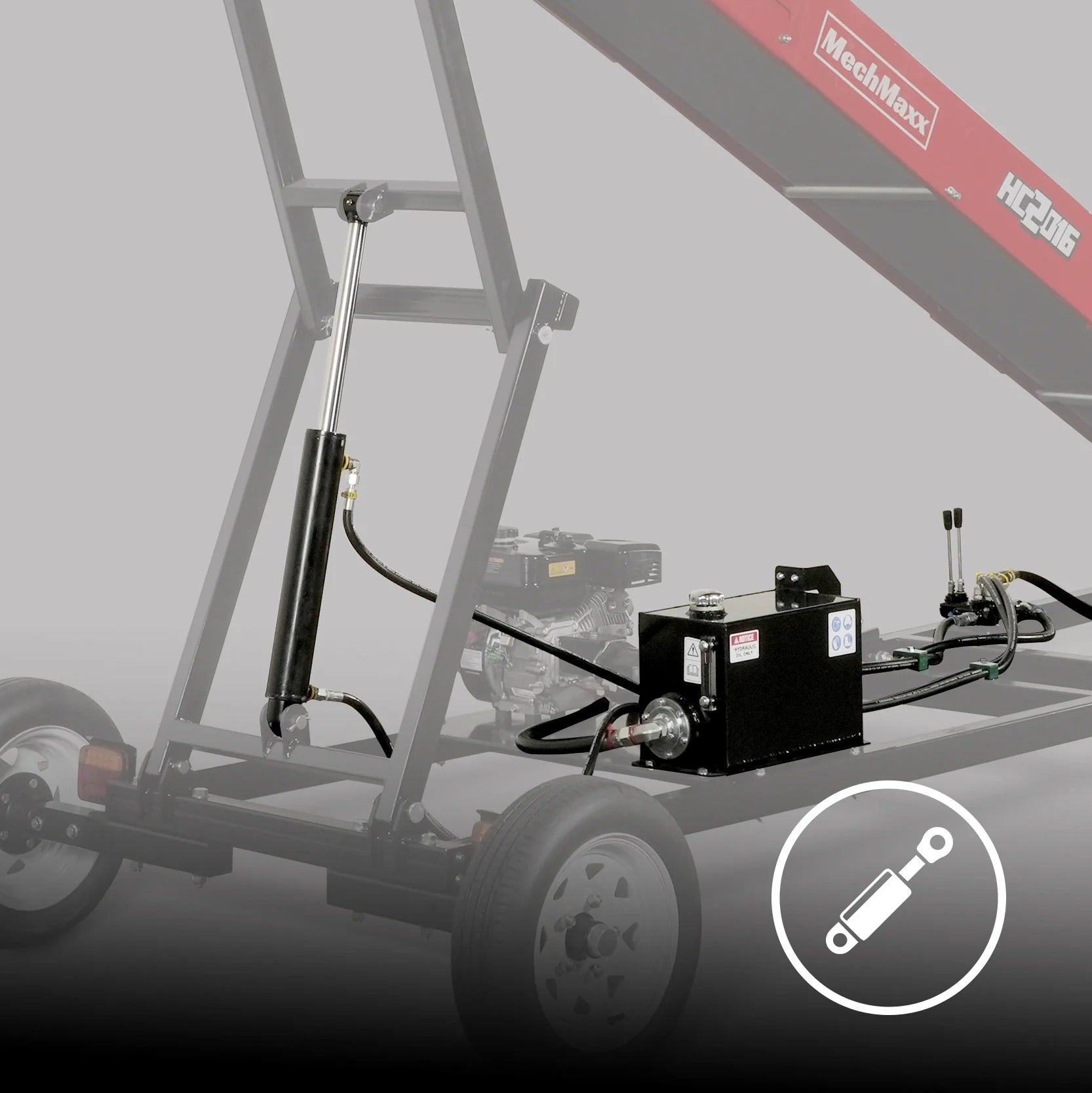 MechMaxx Firewood Conveyor with 7HP 212cc Engine, 124" Max Lift Height, 236" Length, Model HC2016