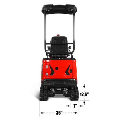 MechMaxx Mini Compact Excavator with HONDA GX390 Engine, 65.7" Max Digging Depth, 2280 lb Operating Weight, Model MEC10