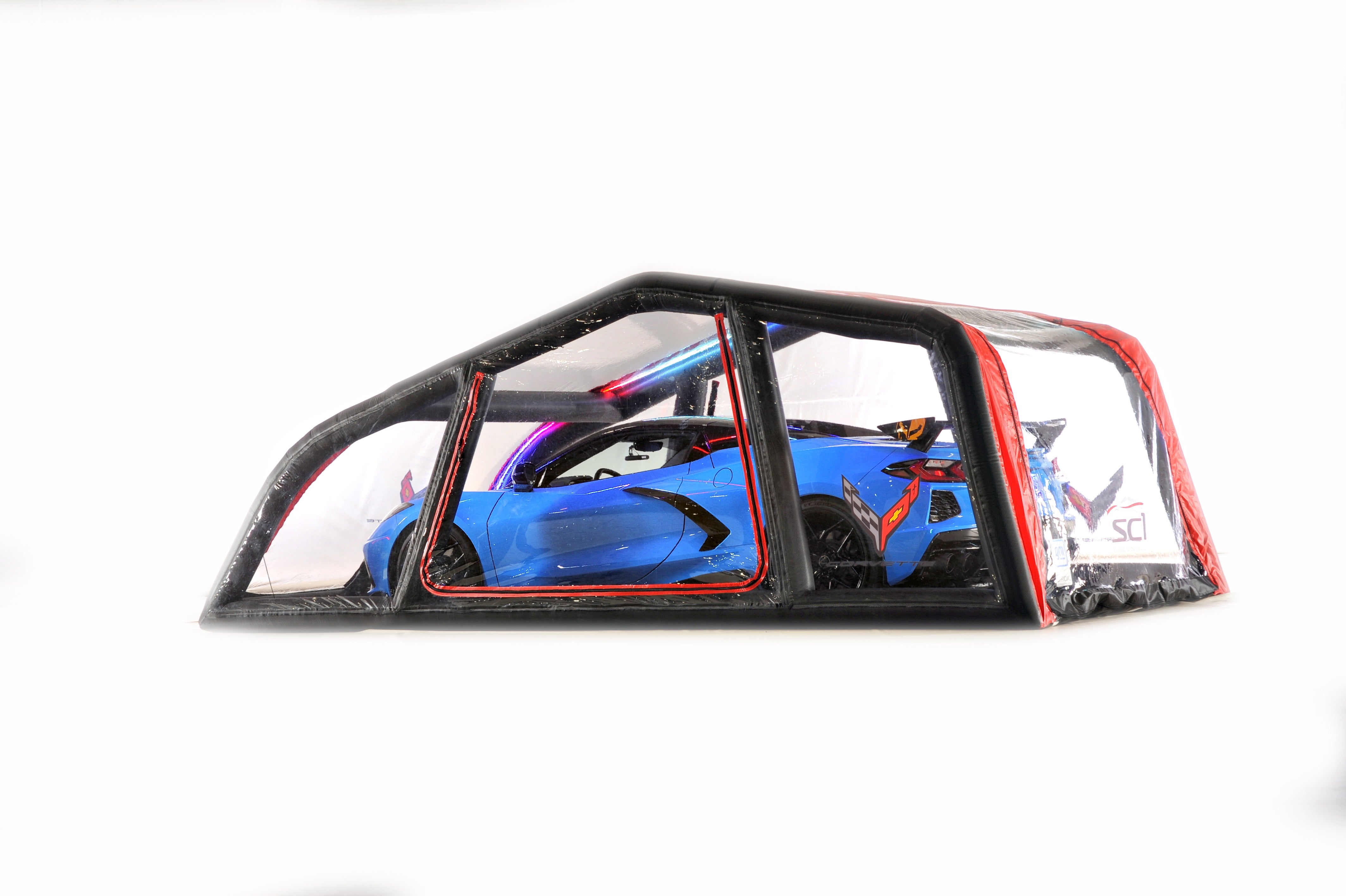 CarCapsule 16 ft SC1 Corvette Series ShowCase Indoor Capsule w/ Road Design Floor, IntelliCharger & LED Kit - CCSH16SC1C