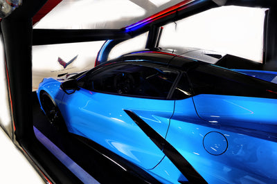 CarCapsule 16 ft SC1 Corvette Series ShowCase Indoor Capsule w/ Road Design Floor, IntelliCharger & LED Kit - CCSH16SC1C