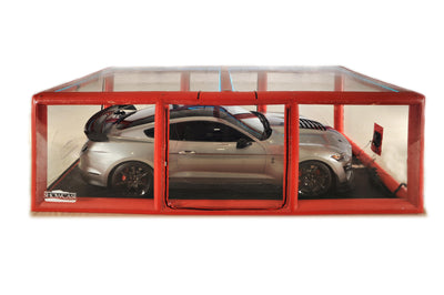 CarCapsule 18 ft Scorcher Series ShowCase Indoor Red Capsule w/ Road Design Floor, IntelliCharger & LED Kit - CCSH18RED