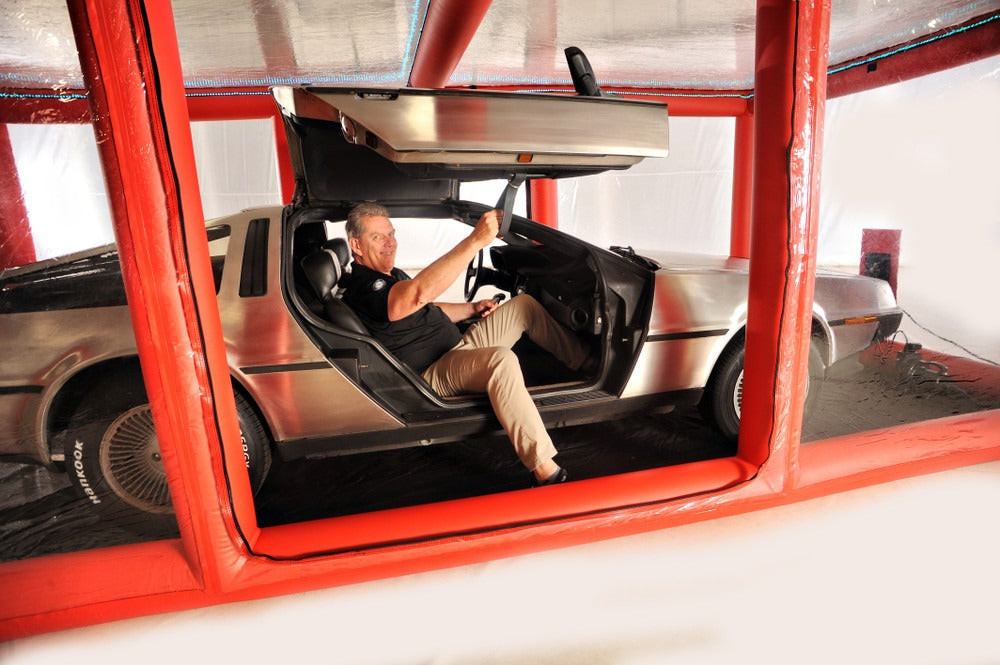 CarCapsule 18 ft Scorcher Series ShowCase Indoor Red Capsule w/ Road Design Floor, IntelliCharger & LED Kit - CCSH18RED