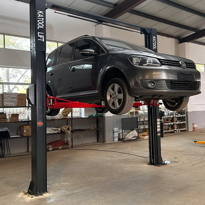 Katool KT-AS110D 11,000 lb Asymmetric 2-Post Car Lift with Single-Point Lock Release