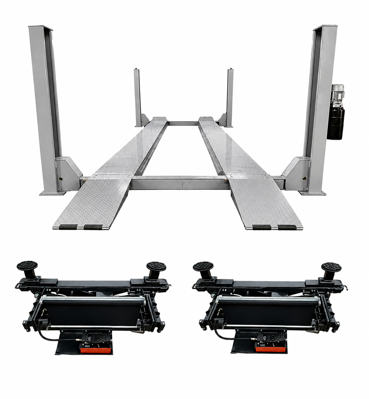 Triumph NTR-24 4-Post Truck Lift 24,000 lb with Two RJ-15 Rolling Jacks Combo
