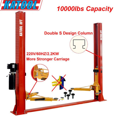 Katool KT-H100 10,000 lb Symmetric 2-Post Car Lift