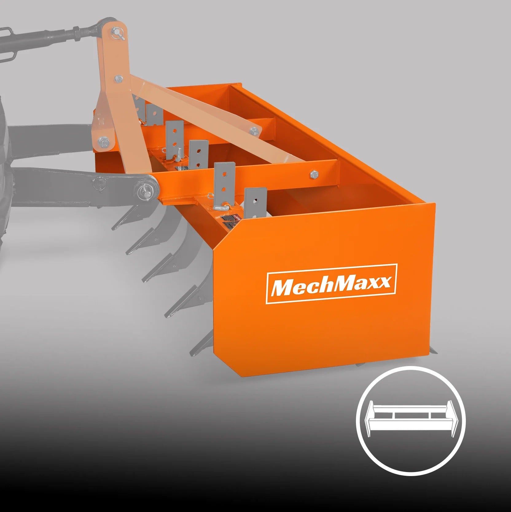 MechMaxx 72" Box Blade Scraper with 6 Shanks, 3-Point Hitch, Model BB72
