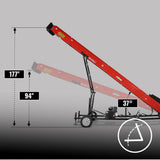 MechMaxx Heavy Duty Conveyor with 9HP 270cc Engine, 180" Max Lift Height, 276" Length, Model HC2320