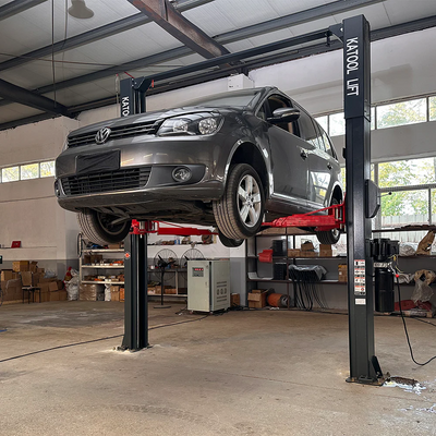 Katool KT-AS110D 11,000 lb Asymmetric 2-Post Car Lift with Single-Point Lock Release