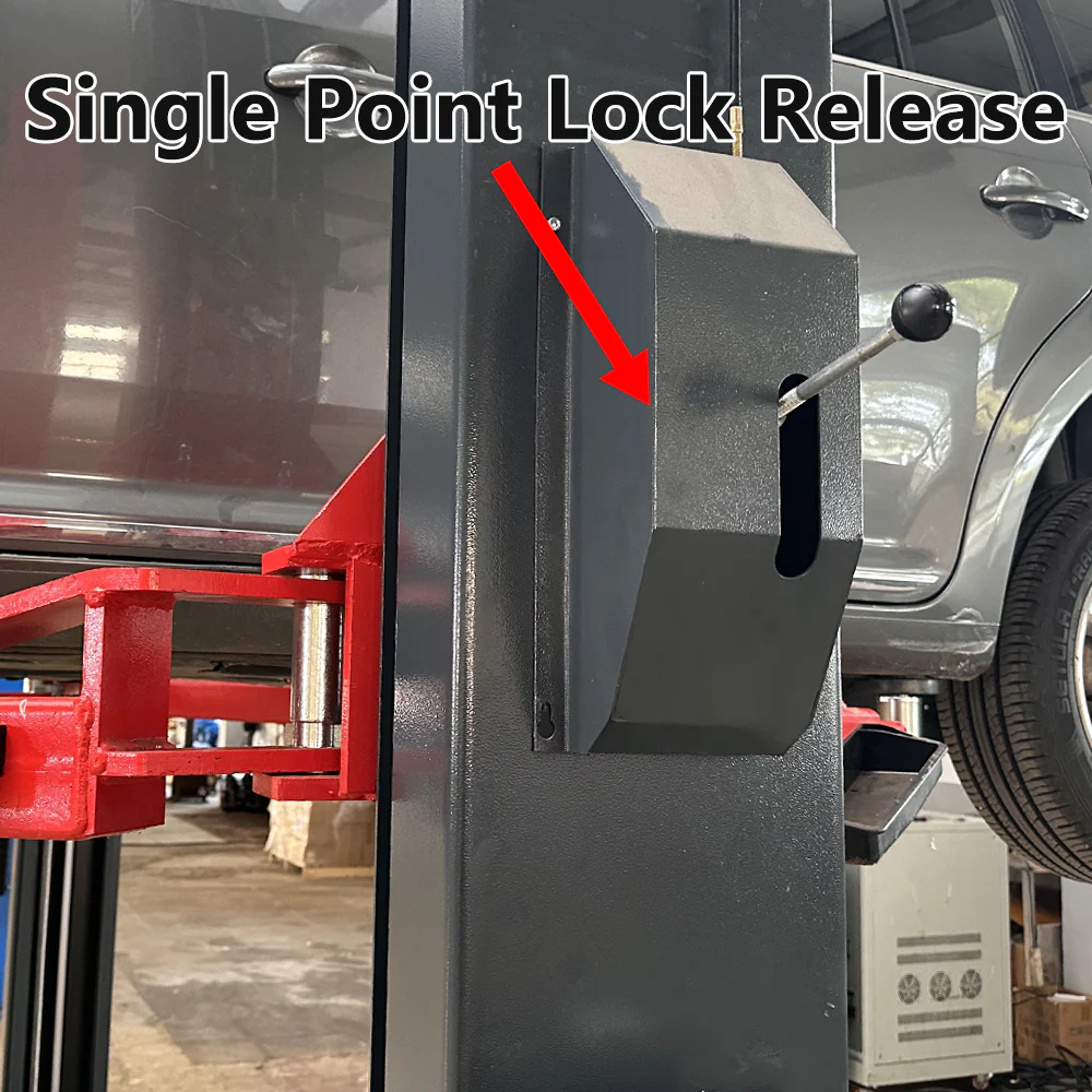 Katool KT-AS110D 11,000 lb Asymmetric 2-Post Car Lift with Single-Point Lock Release