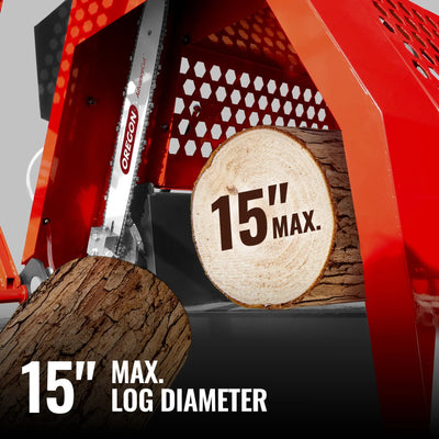 MechMaxx 20 Ton Log Splitter Processor with Conveyor, 24" x 15" Capacity with 18" Chainsaw, Model HLS20