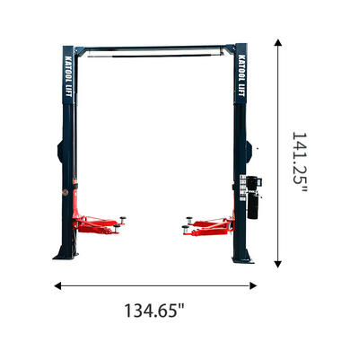 Katool KT-AS110D 11,000 lb Asymmetric 2-Post Car Lift with Single-Point Lock Release