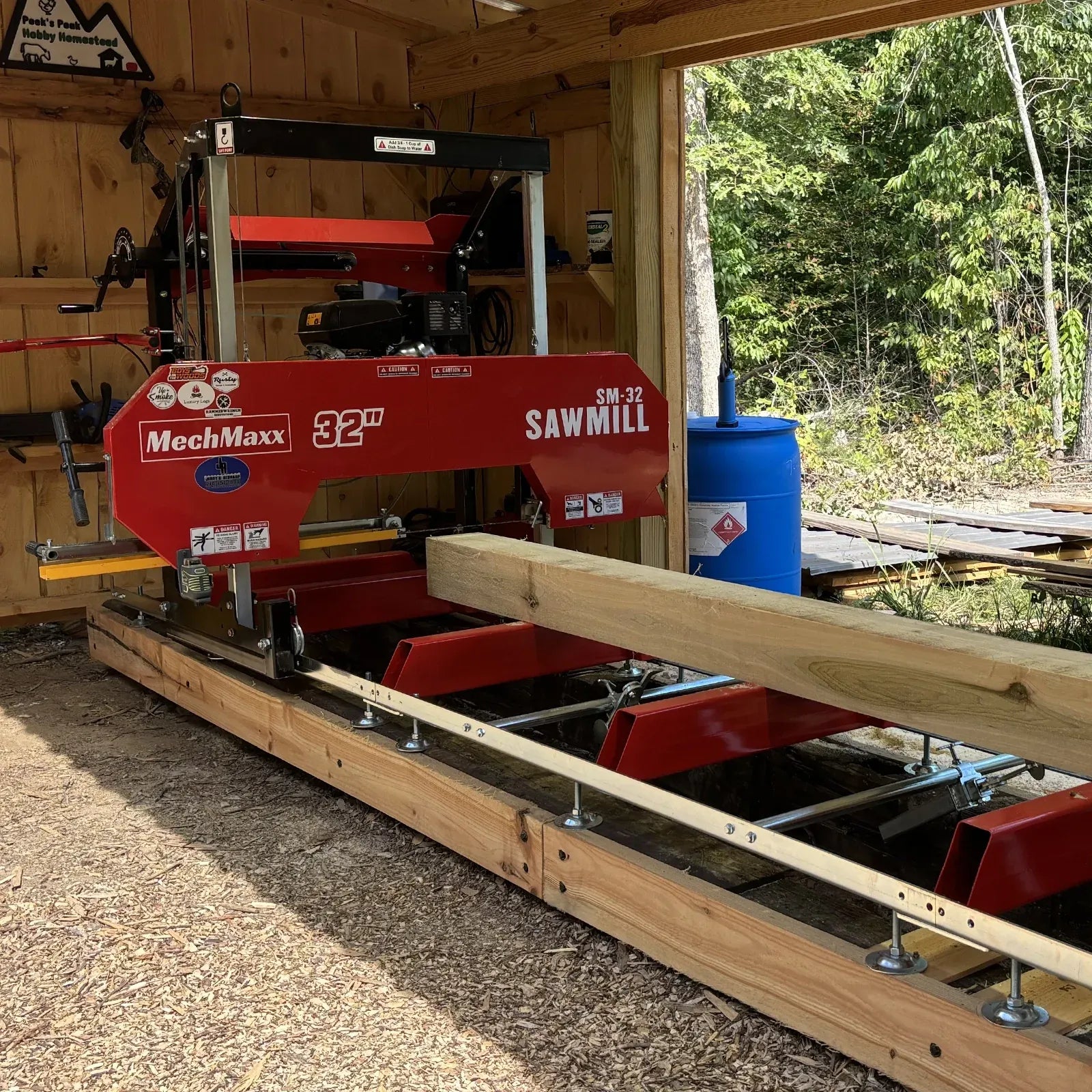 MechMaxx 32" Portable Sawmill with KOHLER CH440 429cc Engine, 26.5" Board Width, 13' Track Length, Model SM-32
