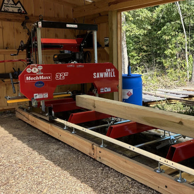 MechMaxx 32" Portable Sawmill with KOHLER CH440 429cc Engine, 26.5" Board Width, 13' Track Length, Model SM-32