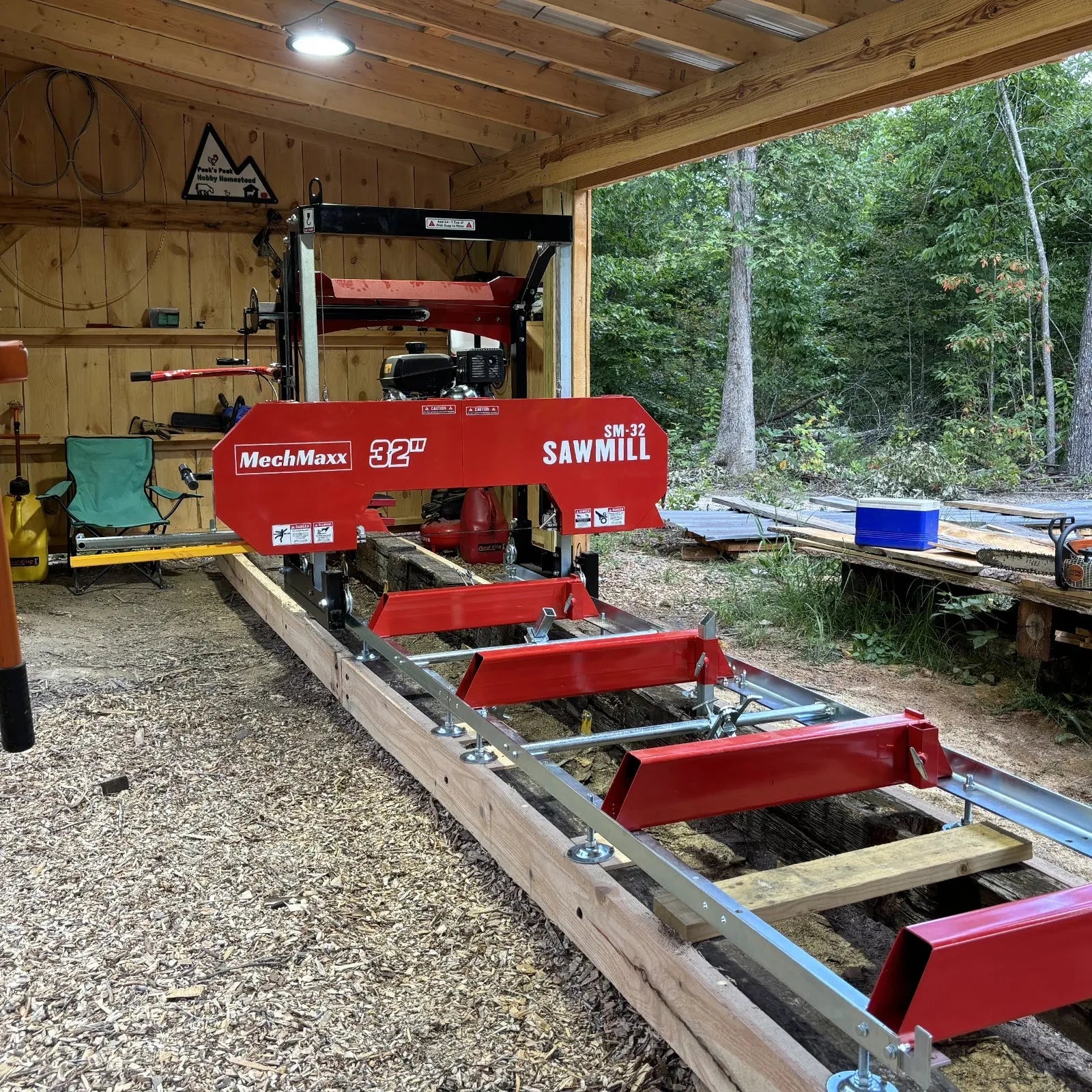 MechMaxx 32" Portable Sawmill with KOHLER CH440 429cc Engine, 26.5" Board Width, 13' Track Length, Model SM-32