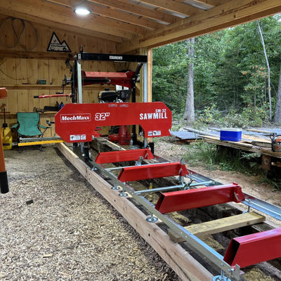 MechMaxx 32" Portable Sawmill with KOHLER CH440 429cc Engine, 26.5" Board Width, 13' Track Length, Model SM-32