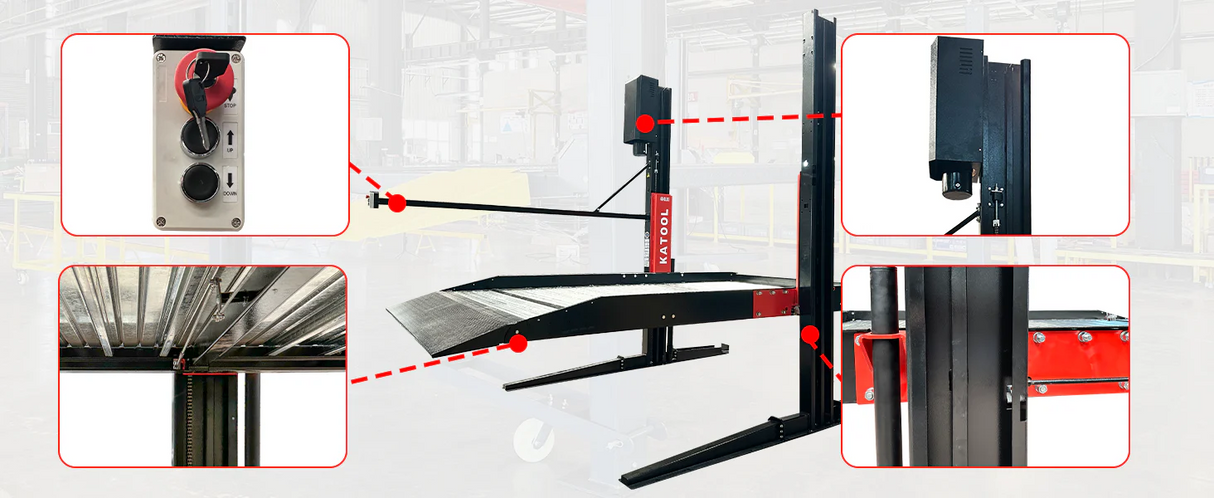 Katool KT-P2700 6,600 lb 2-Post Parking Lift for Home Garage Storage