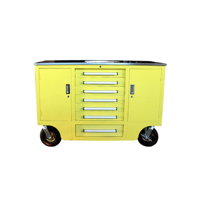 Chery Industrial 4.5ft Heavy Duty Mobile Workbench with 7 Drawers & 2 Cabinets - WW000193