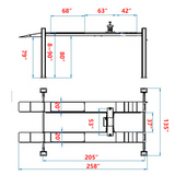Katool KT-4H120X 12,000 lb Heavy-Duty 4-Post Car and Truck Lift with Rolling Jack
