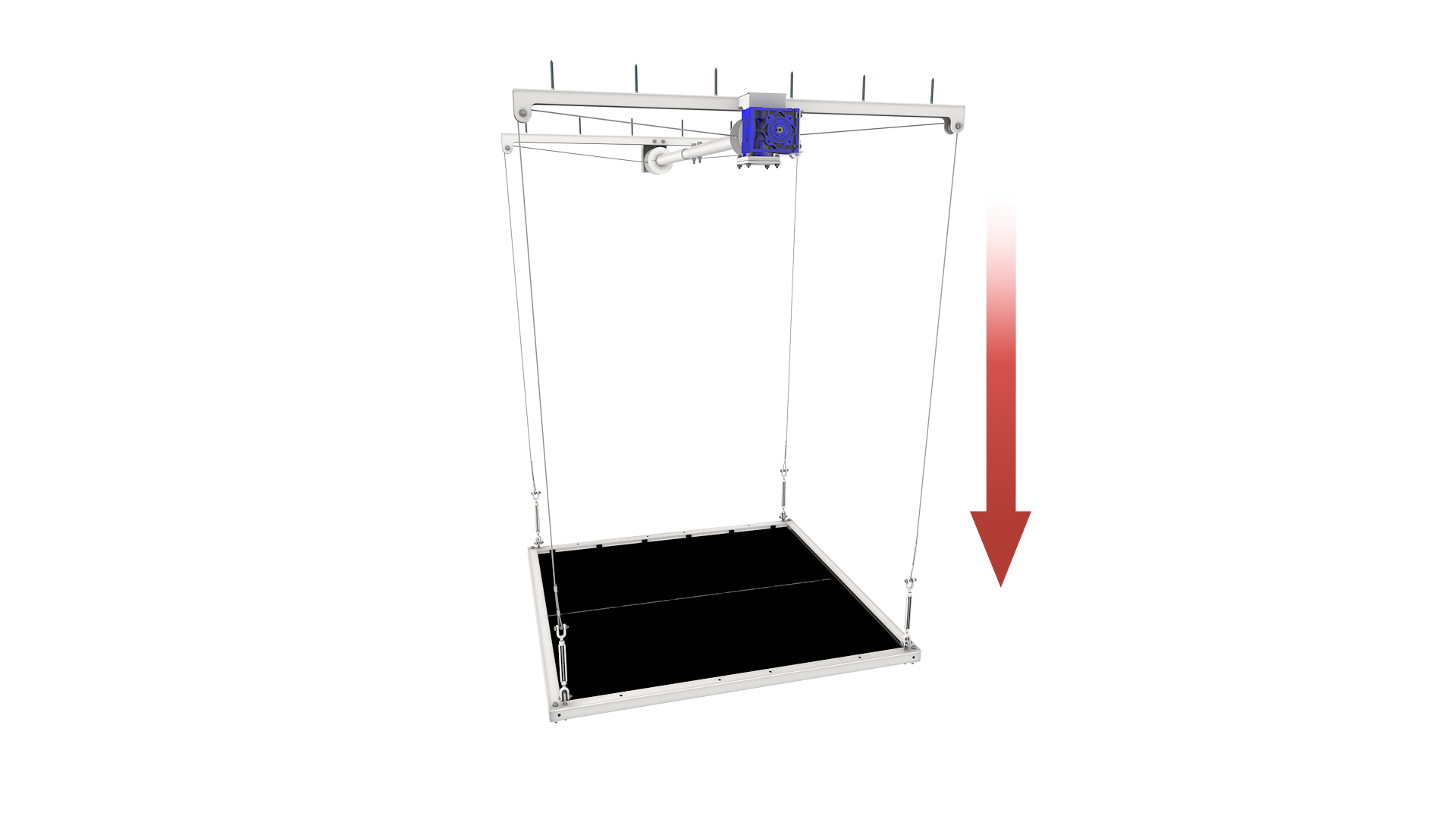 EZ Garage Storage E-Z Lift 4 ft x 4 ft Overhead Storage Lift 8 ft Drop 400 lb - R4X4