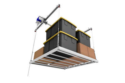 EZ Garage Storage E-Z Lift MAX 4 ft x 4 ft Overhead Storage Lift 11 ft Drop 400 lb - R4X4M