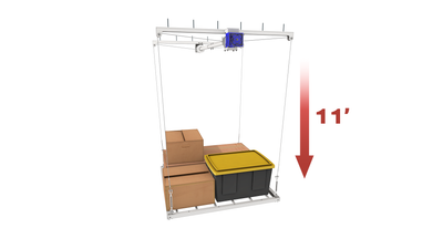 EZ Garage Storage E-Z Lift MAX 4 ft x 4 ft Overhead Storage Lift 11 ft Drop 400 lb - R4X4M