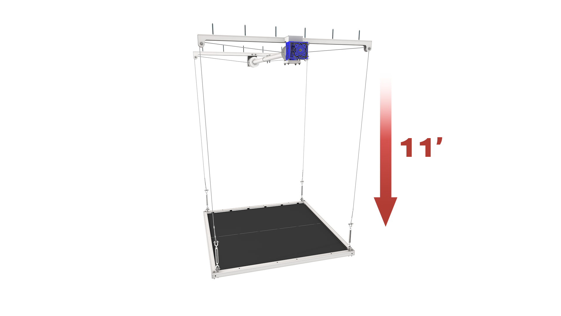 EZ Garage Storage E-Z Lift MAX 4 ft x 4 ft Overhead Storage Lift 11 ft Drop 400 lb - R4X4M