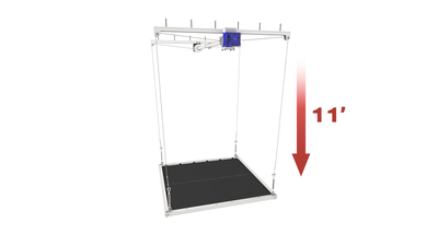 EZ Garage Storage E-Z Lift MAX 4 ft x 4 ft Overhead Storage Lift 11 ft Drop 400 lb - R4X4M