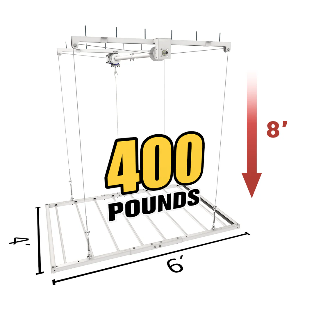 EZ Garage Storage E-Z Lift MAX 4 ft x 6 ft Overhead Storage Lift 11 ft Drop 400 lb - R4X6M