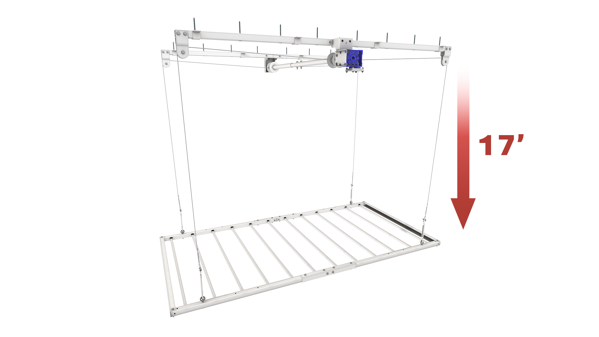 EZ Garage Storage E-Z Lift Pro RV 4 ft x 8 ft Overhead Storage Lift 17 ft Drop 700 lb -  R4X8PRV