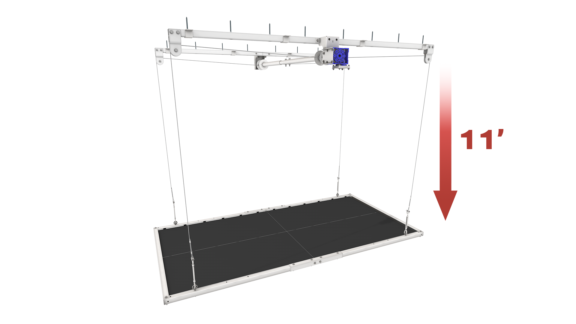 EZ Garage Storage E-Z Lift Pro Max 4 ft x 8 ft Overhead Storage Lift 11 ft Drop 700 lb - R4X8PM