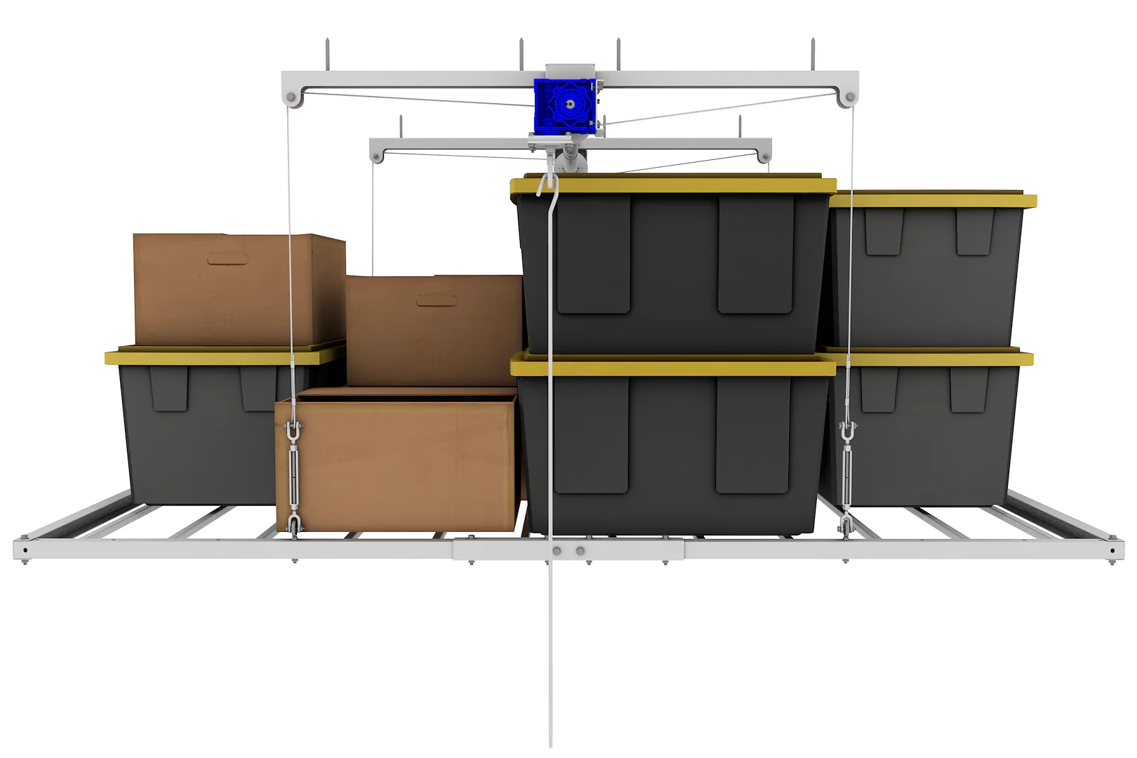 EZ Garage Storage E-Z Lift MAX 4 ft x 8 ft Overhead Storage Lift 11 ft Drop 400 lb - R4X8M