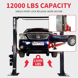 Katool KT-AM120SD 12,000 lb 2-Post Car Lift with Symmetric Arms