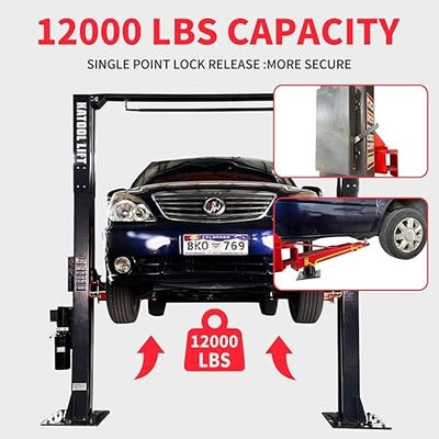 Katool KT-AM120SD 12,000 lb 2-Post Car Lift with Symmetric Arms